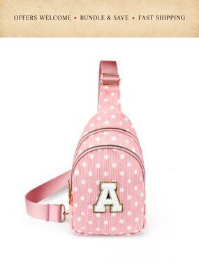Corduroy Crossbody Bag Letter Print Zipper Sling Purse